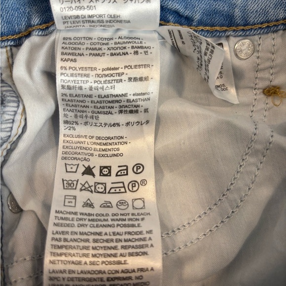 Levi’s 721 High Rise Skinny Jeans Light Wash Size 30 x 32 | Stretch Denim - Picture 5 of 6